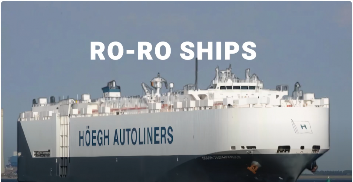 Ro-Ro ships for carry wheeled cargo like cars, motorcyles 